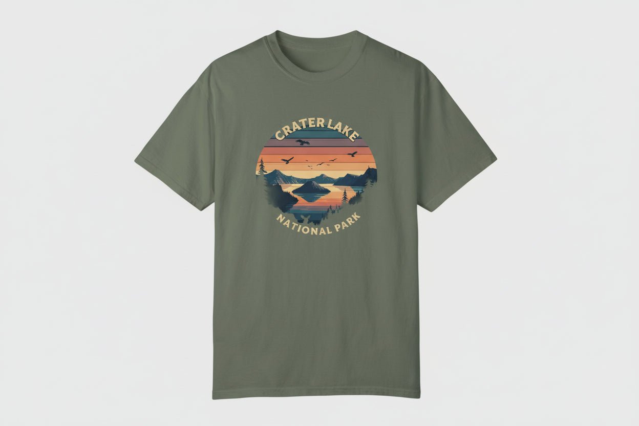 "Crater Lake National Park" T-Shirt - Black - Sloth & Duck