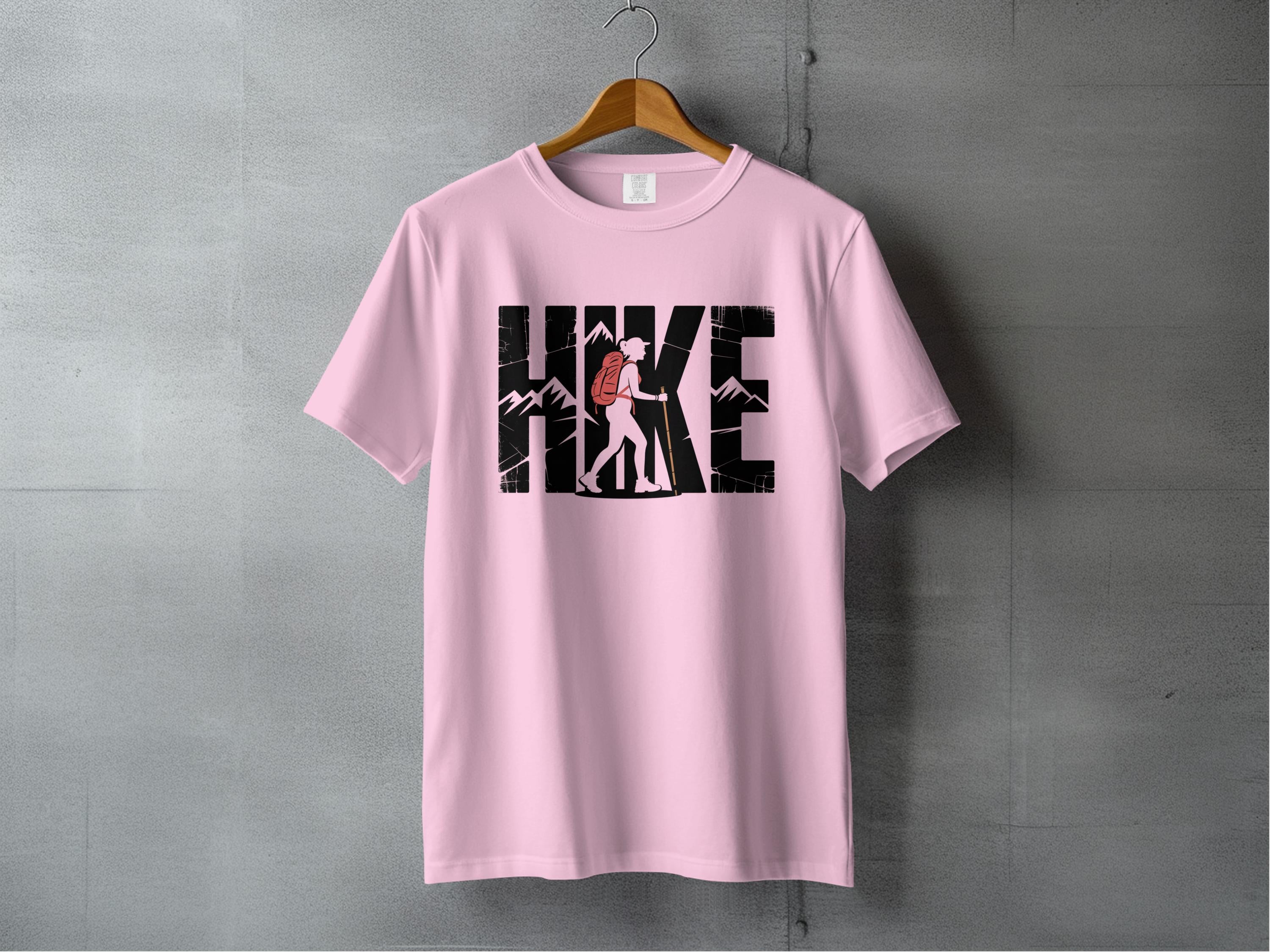 Unique Hike Graphic Print Pink Casual T-Shirt product type