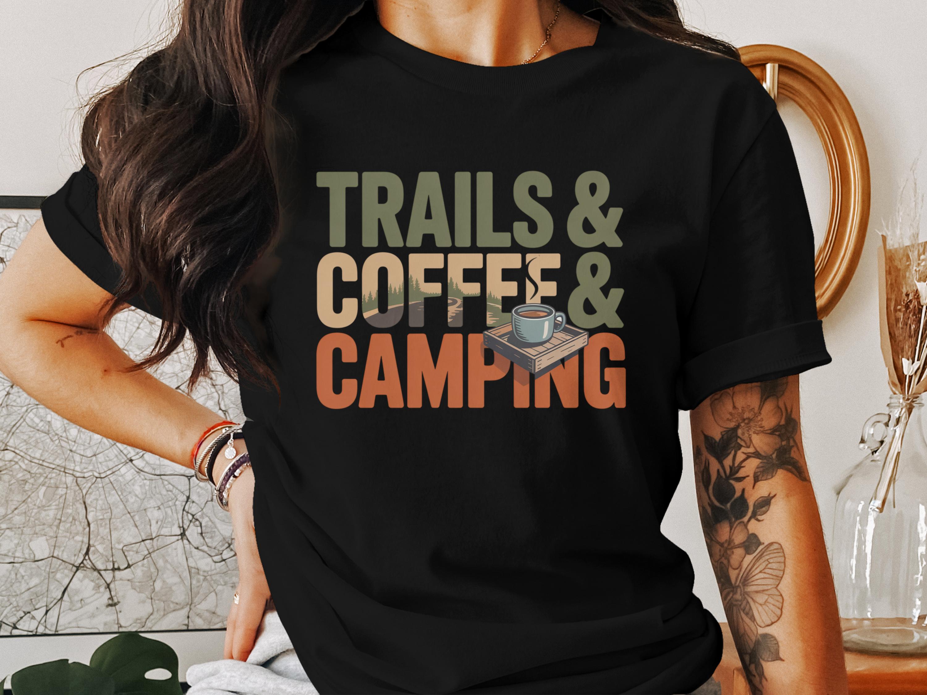 Trails and Coffee and Camping Graphic Tee product type