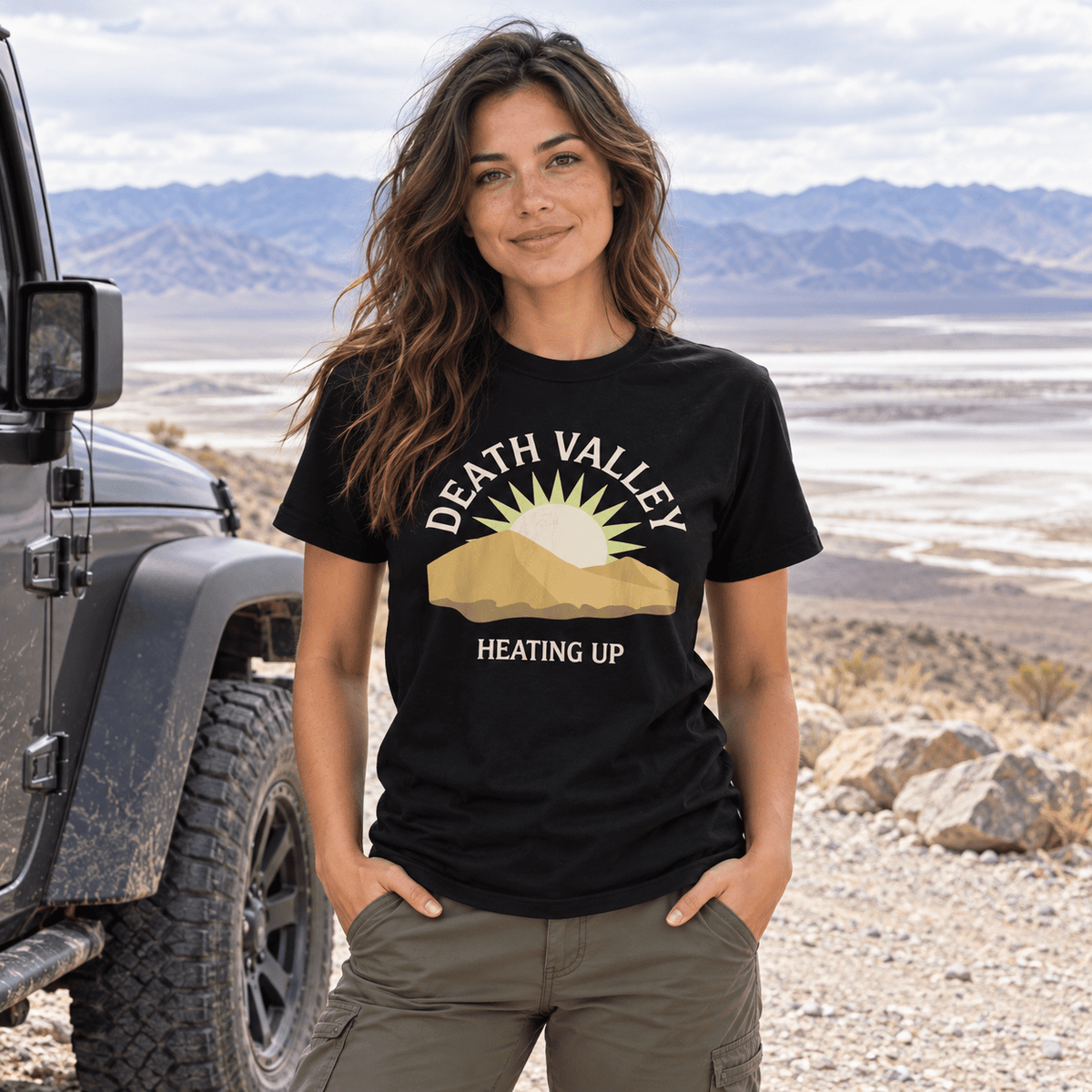 Death Valley National Park T-Shirt, Heating Up Desert Tee -S - Sloth & Duck