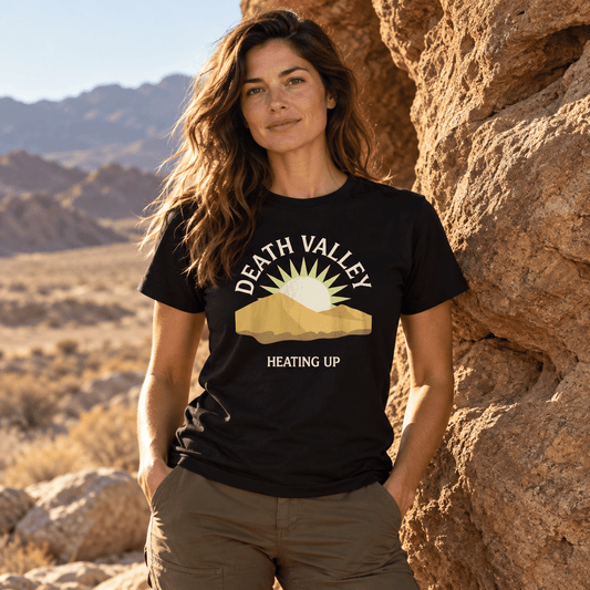 Death Valley National Park T-Shirt, Heating Up Desert Tee -S - Sloth & Duck