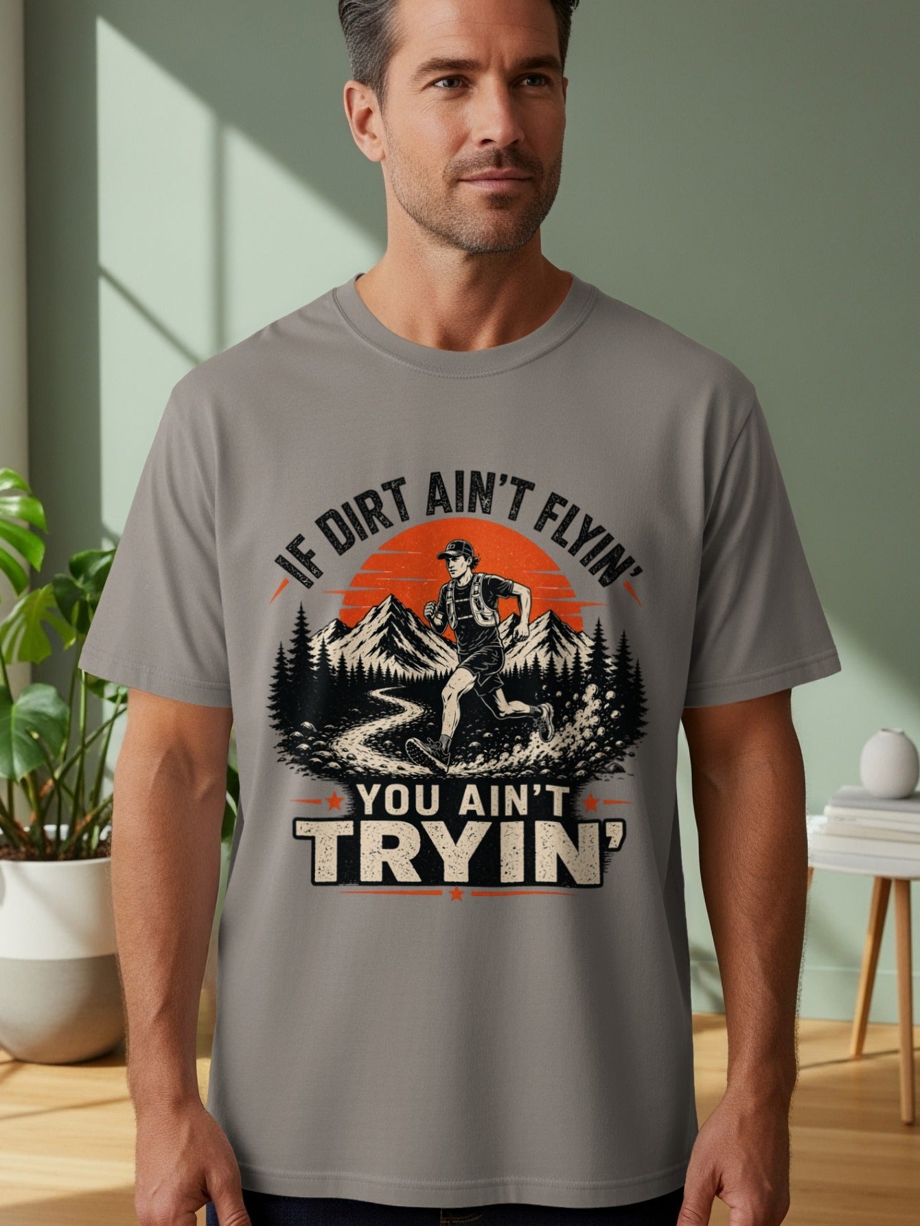 Dirt Ain't Flyin' Trail Runner T-Shirt - S - Sloth & Duck