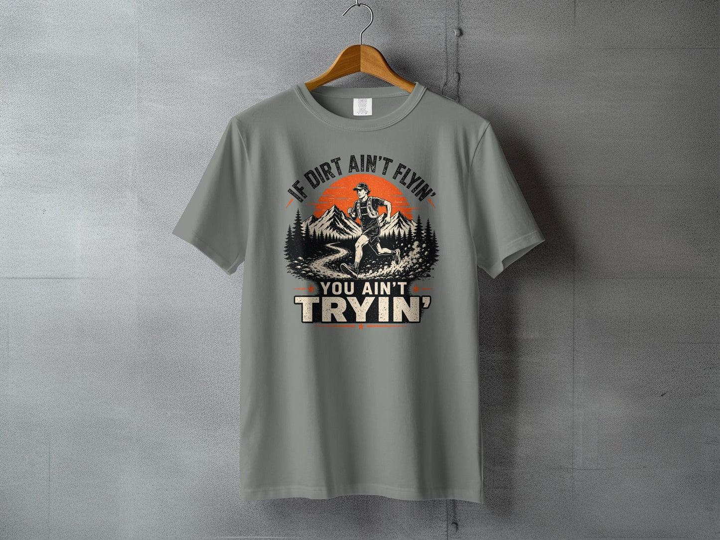 Dirt Ain't Flyin' Trail Runner T-Shirt - S - Sloth & Duck