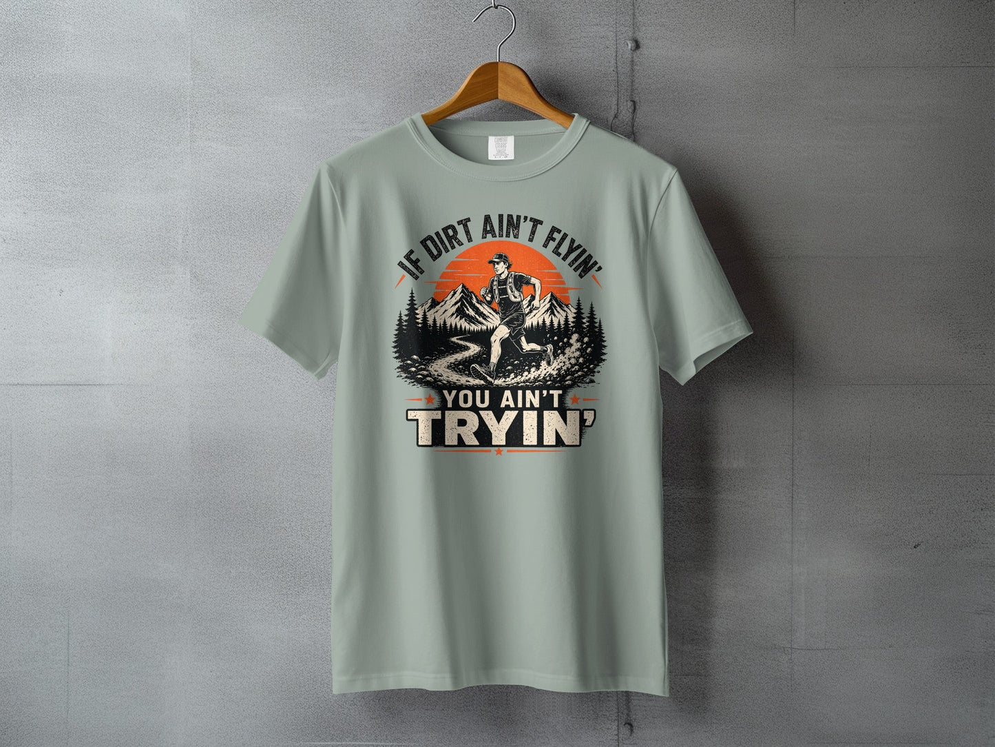 Dirt Ain't Flyin' Trail Runner T-Shirt - S - Sloth & Duck