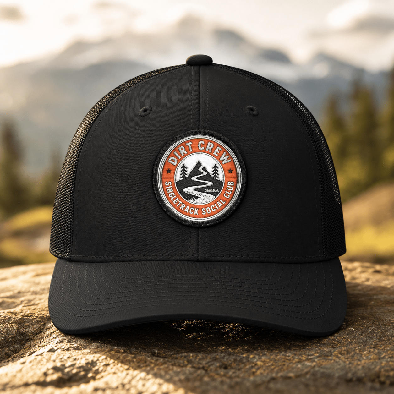 Dirt Crew Embroidered Trucker Hat - Circle - Sloth & Duck
