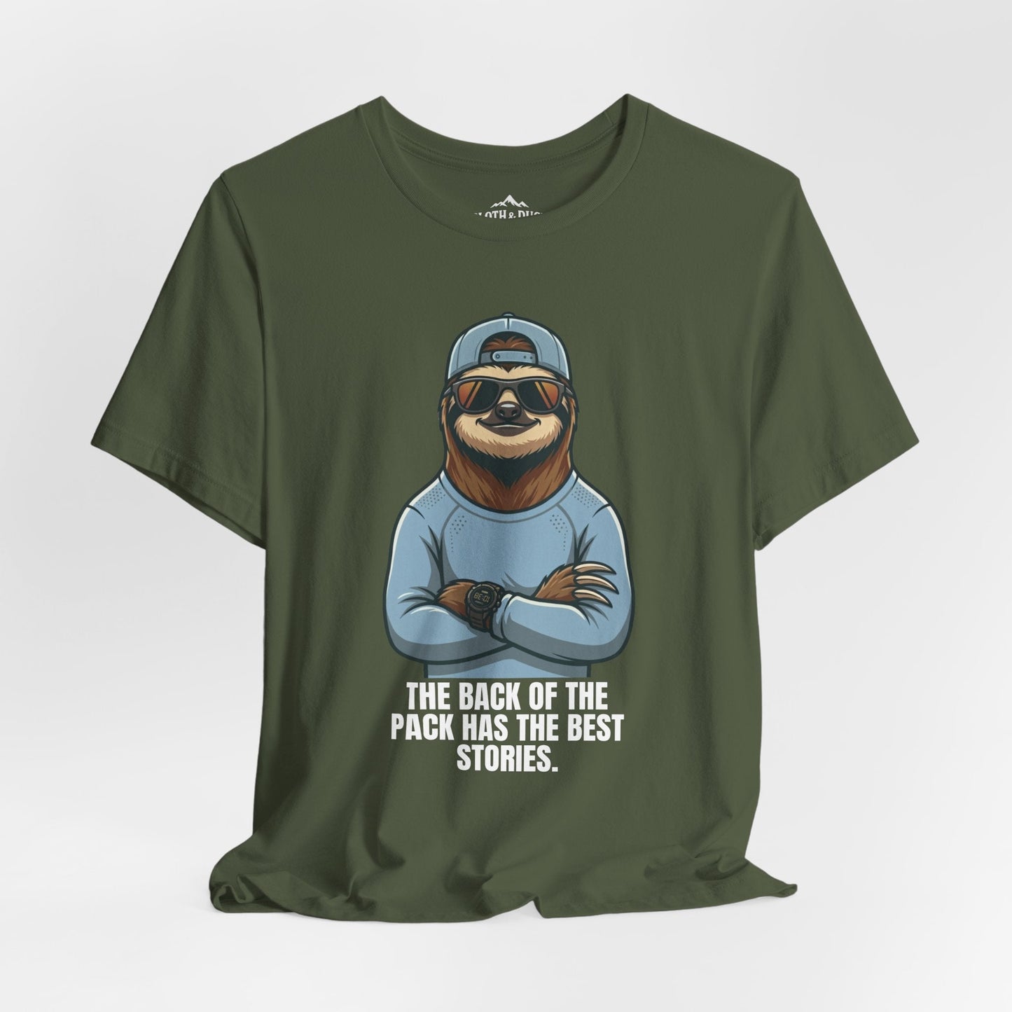 DNF - Did Nothing Fatal Keep Moving Sloth T-Shirt - Military Green - Sloth & Duck