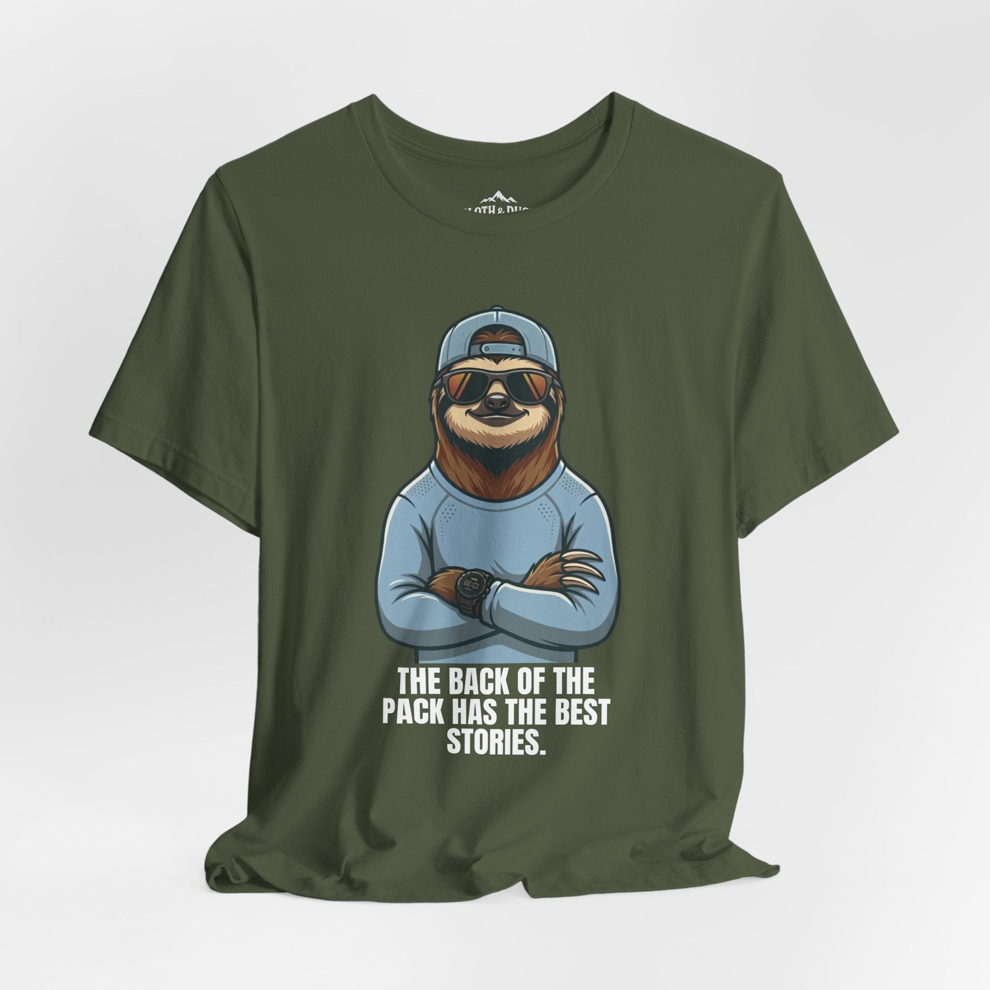 DNF - Did Nothing Fatal Keep Moving Sloth T-Shirt - Military Green - Sloth & Duck