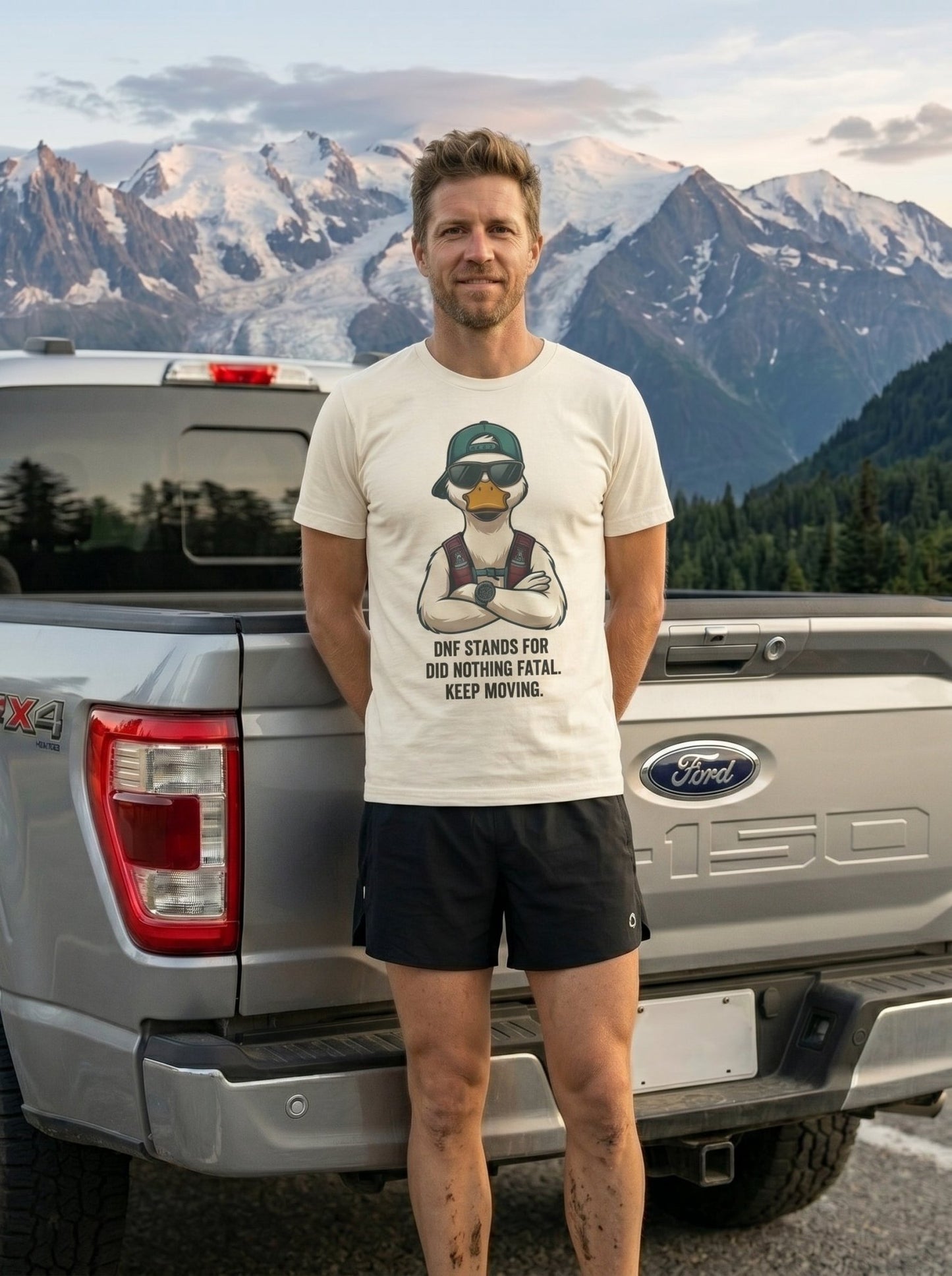 DNF - Did Nothing Fatal Keep Moving Sloth T-Shirt - Athletic Heather - Sloth & Duck