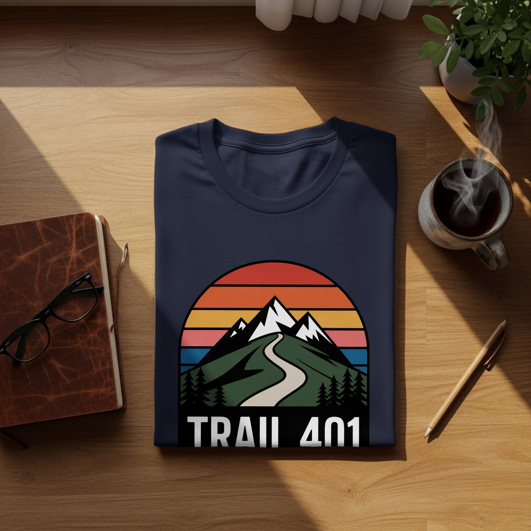 Retro Mountain Trail 401 Scenic Adventure T-shirt