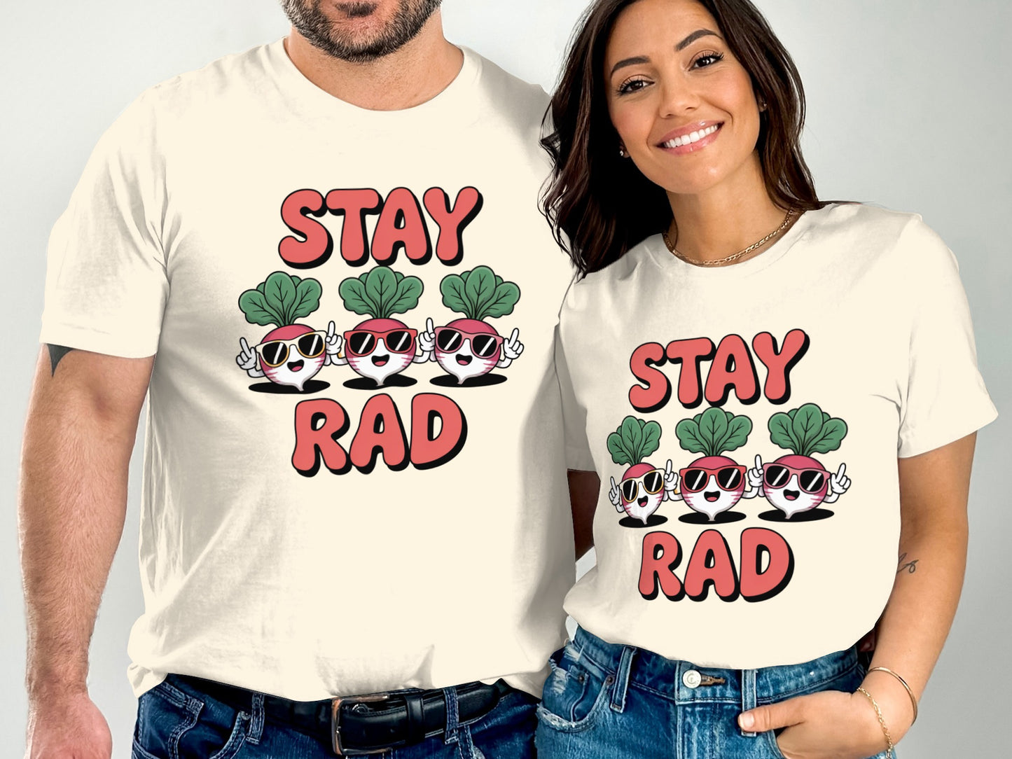 Stay Rad Graphic T-shirt with Cool Radish Design