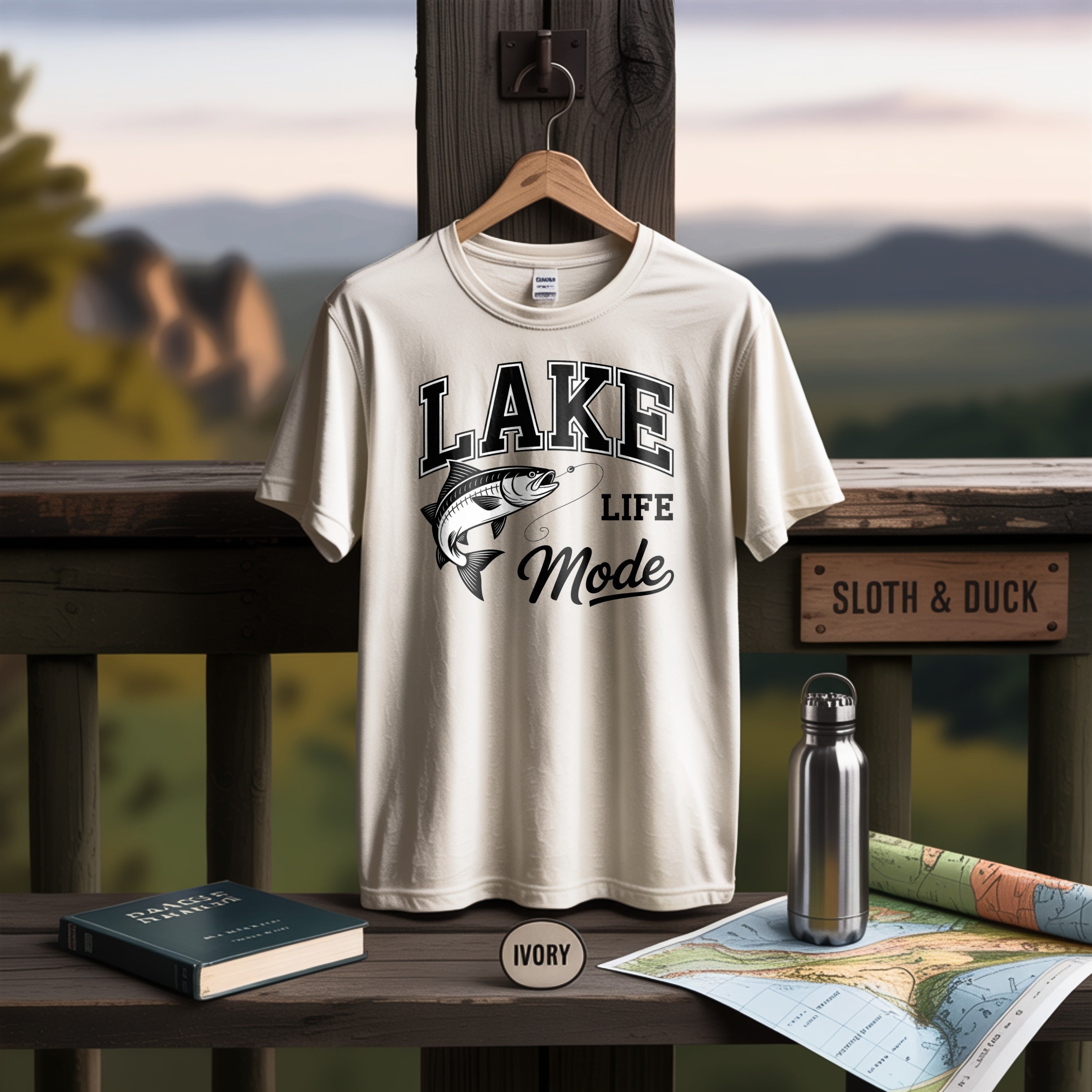 Lake Life Mode Ivory Graphic Printed Shirt product type