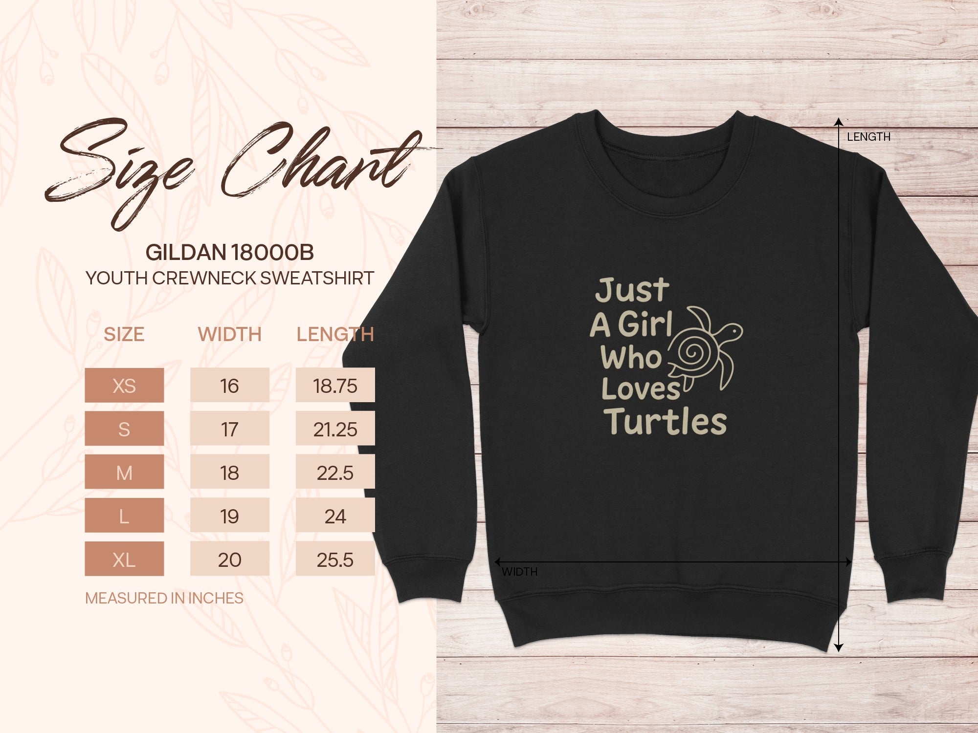 Just A Girl Who Loves Turtles Youth Crewneck Sweatshirt