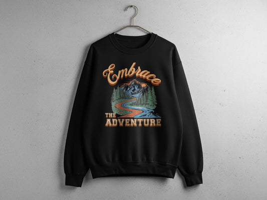 Embrace the Adventure Sweatshirt - Charcoal - Sloth & Duck
