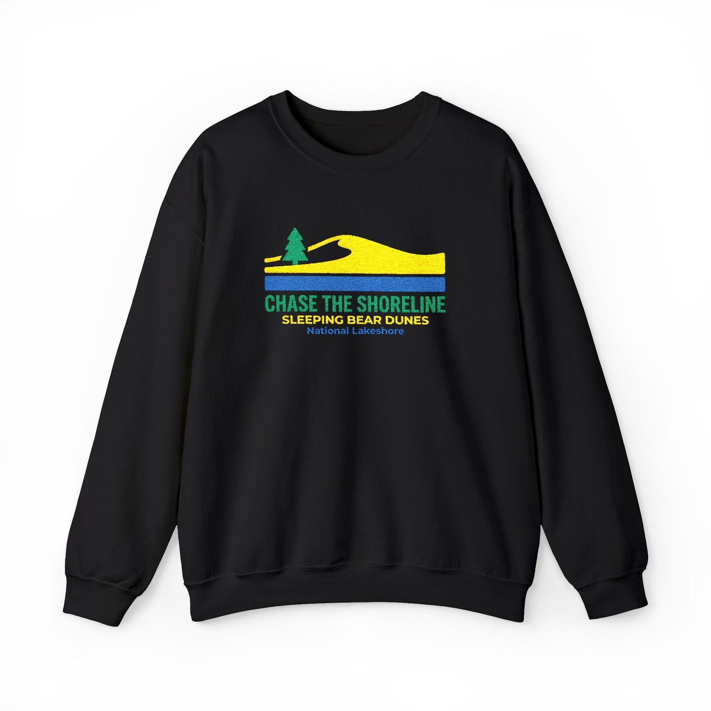 Embroidered Sleeping Bear Dunes - Chase the Shoreline Sweatshirt - S - Sloth & Duck
