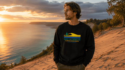 Embroidered Sleeping Bear Dunes - Chase the Shoreline Sweatshirt - S - Sloth & Duck