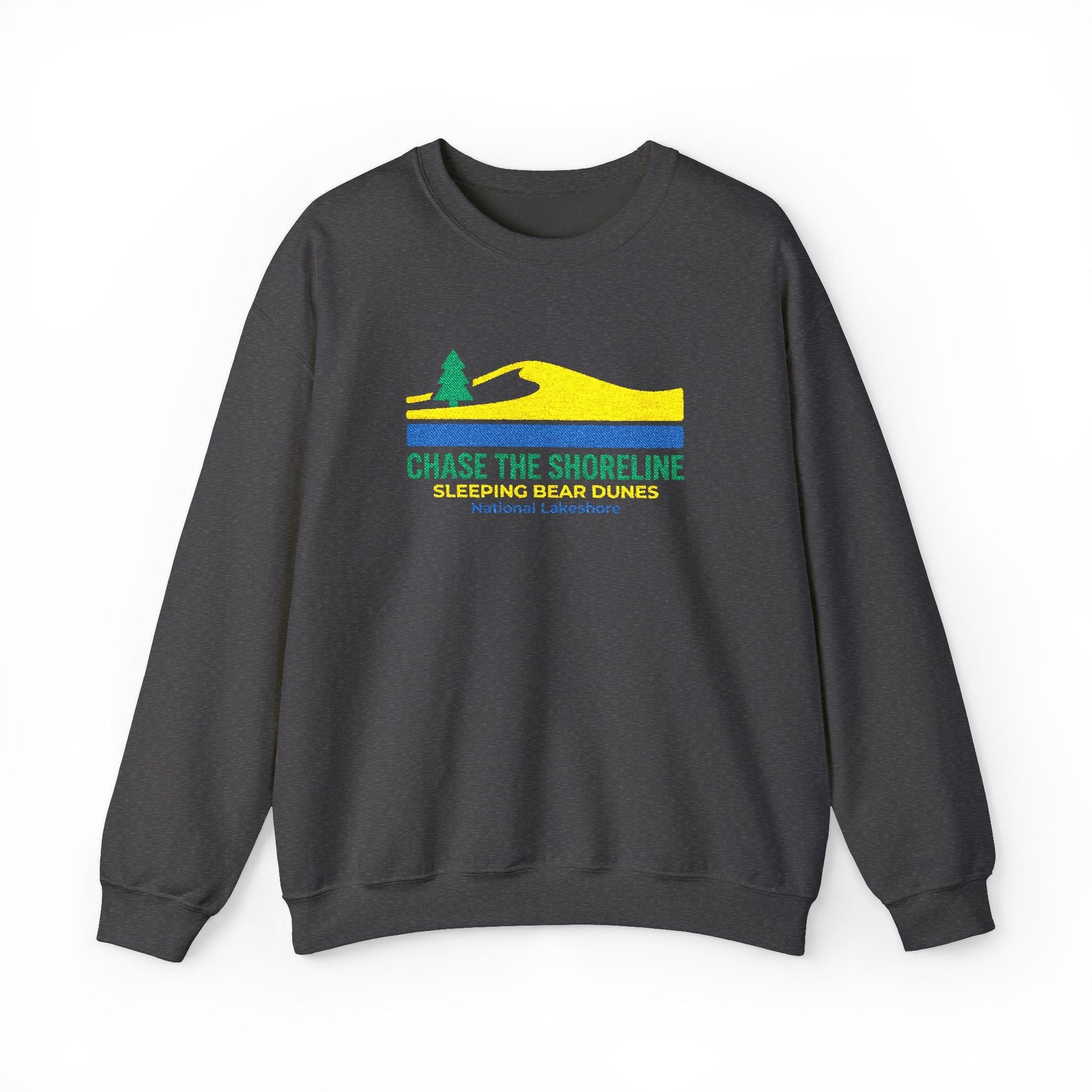 Embroidered Sleeping Bear Dunes - Chase the Shoreline Sweatshirt - S - Sloth & Duck