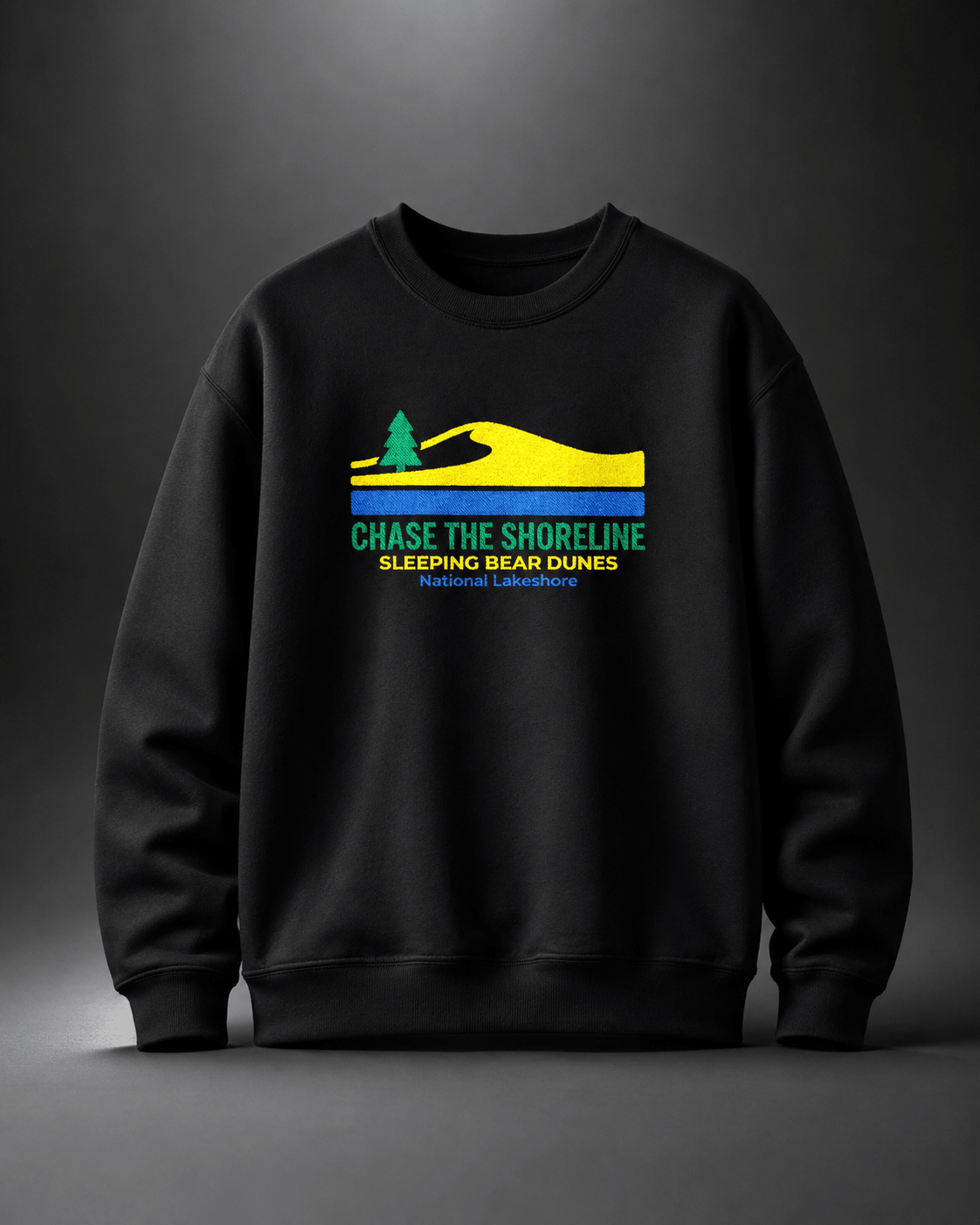 Embroidered Sleeping Bear Dunes - Chase the Shoreline Sweatshirt - S - Sloth & Duck