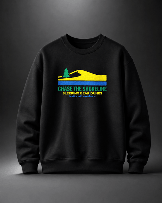 Embroidered Sleeping Bear Dunes - Chase the Shoreline Sweatshirt - S - Sloth & Duck