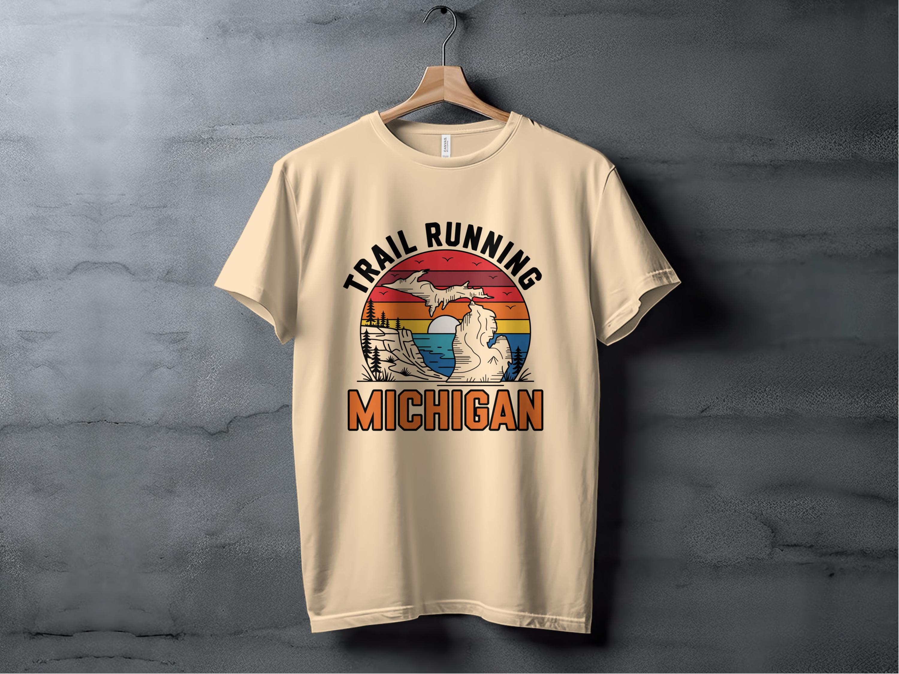 Trail Running Michigan Themed Graphic Tee product