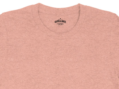 Sloth And Duck Heathered Rose Pink T-Shirt