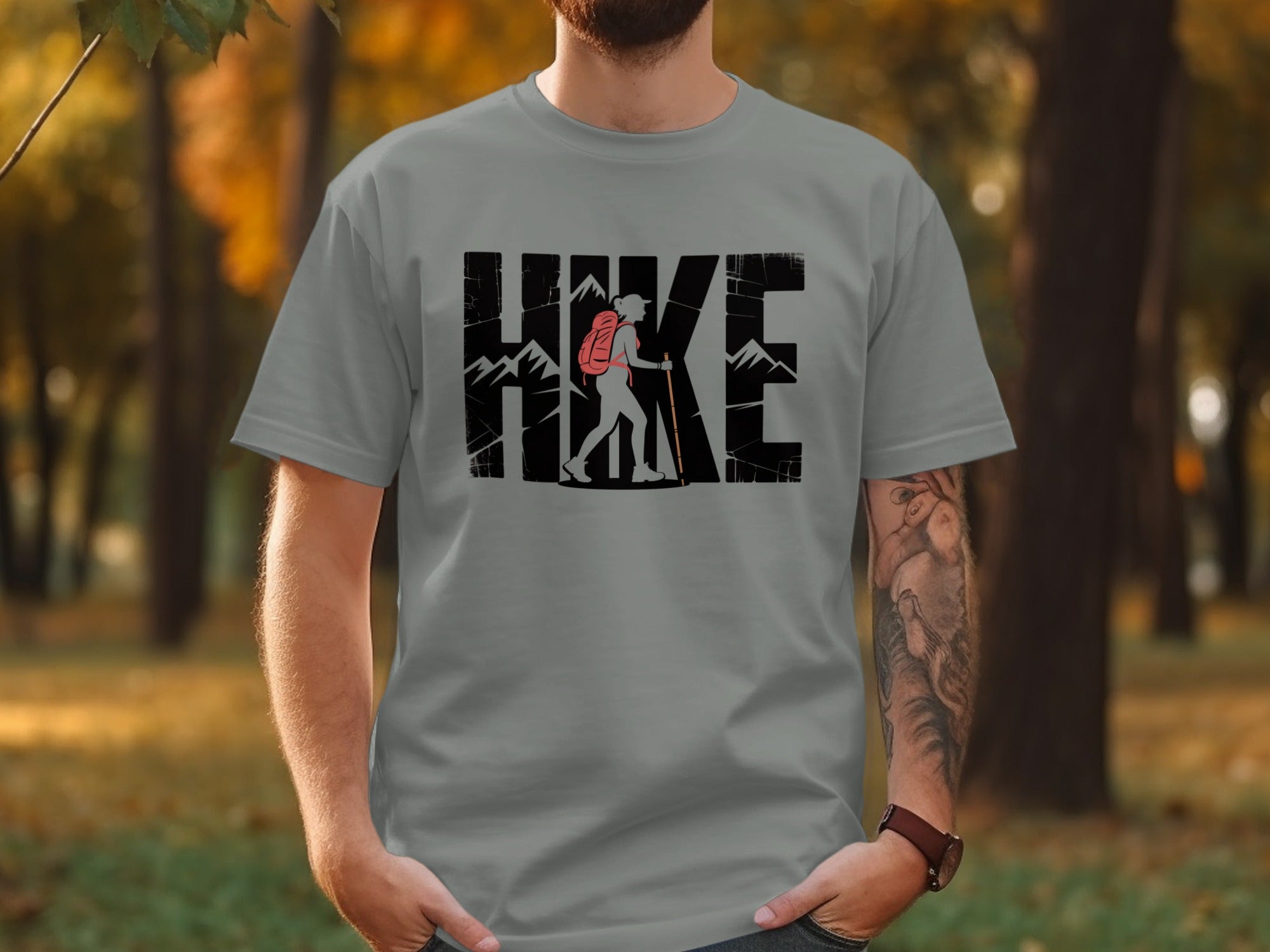 HIKE Graphic Print T-shirt for Outdoor Enthusiasts product type