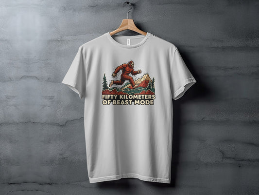 Fifty Kilometers Of Beast Mode Bigfoot TShirt - T-Shirt - Sloth & Duck