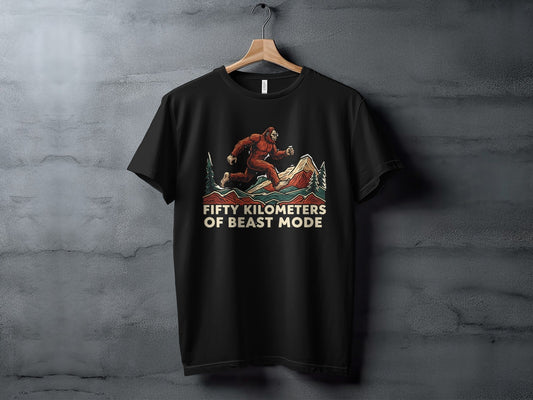 Fifty Kilometers Of Beast Mode Running Bigfoot T-Shirt - XS - Sloth & Duck