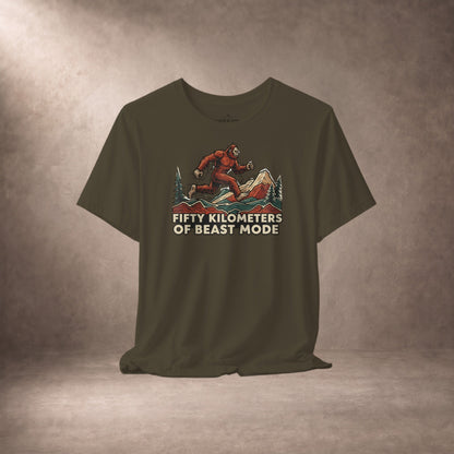 Fifty Kilometers Of Beast Mode Running Bigfoot T-Shirt -XS - Sloth & Duck