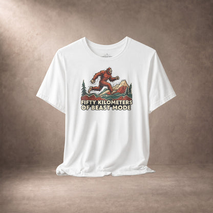 Fifty Kilometers Of Beast Mode Running Bigfoot T-Shirt -XS - Sloth & Duck
