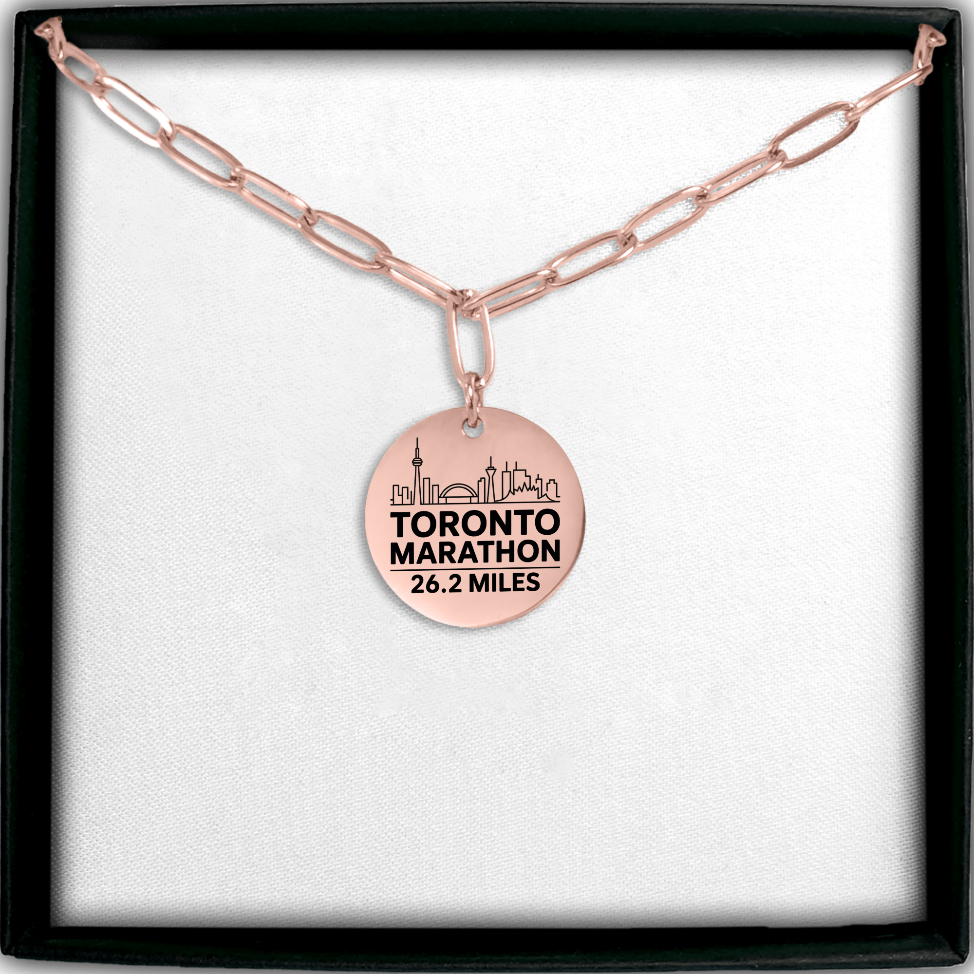 Personalized Toronto Marathon Skyline Necklace 26.2 Miles
