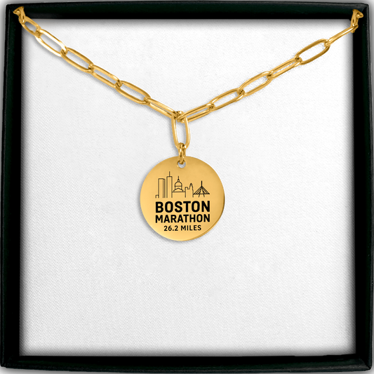 Berlin Marathon Skyline Necklace 26.2 Miles Sterling Silver, Gold & Rose Gold