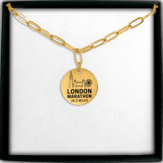 Personalized London Marathon Skyline Necklace 26.2 Miles