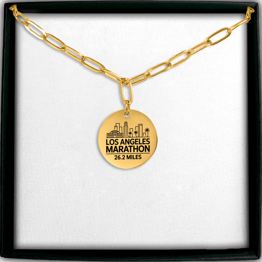 Personalized LA Marathon Skyline Necklace 26.2 Miles