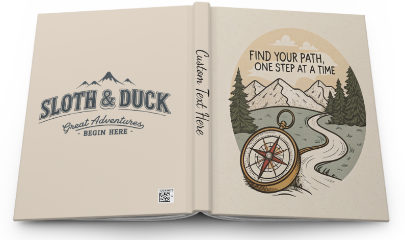 find your path one step at a time notebook cover and back