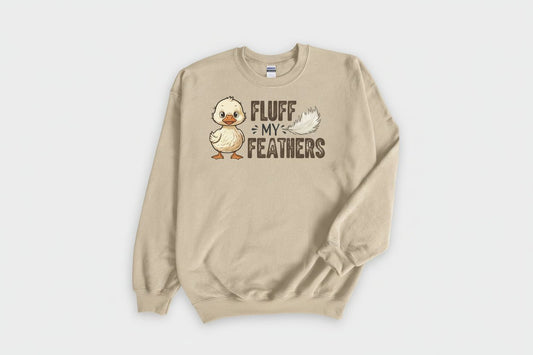 "Fluff My Feathers" Duck Sweatshirt - Ash - Sloth & Duck