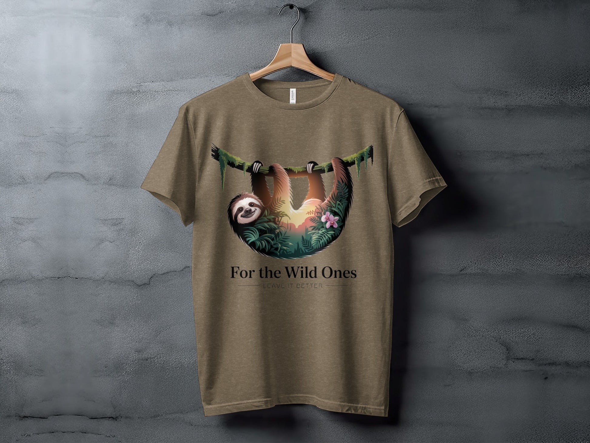 "For The Wild Ones" Sloth T-Shirt, - XS - Sloth & Duck