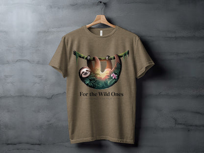 "For The Wild Ones" Sloth T-Shirt, - XS - Sloth & Duck