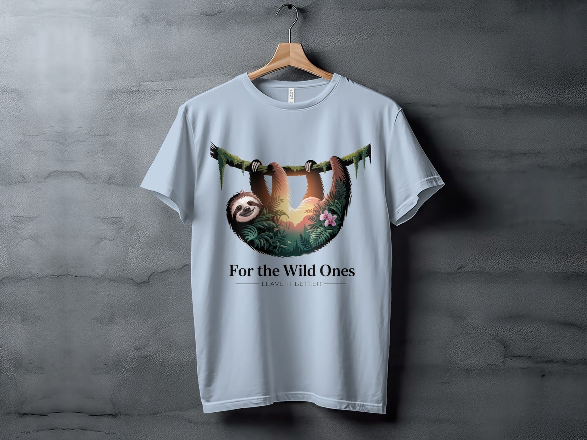 "For The Wild Ones" Sloth T-Shirt, - XS - Sloth & Duck