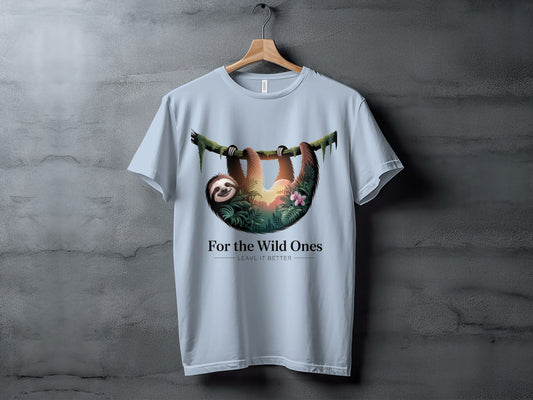 "For The Wild Ones" Sloth T-Shirt, - XS - Sloth & Duck