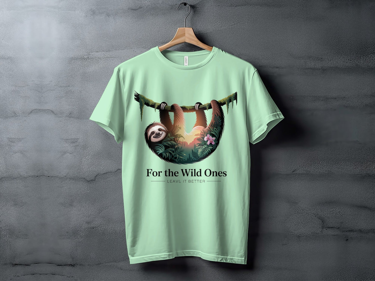 "For The Wild Ones" Sloth T-Shirt, - XS - Sloth & Duck