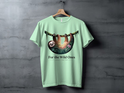 "For The Wild Ones" Sloth T-Shirt, - XS - Sloth & Duck