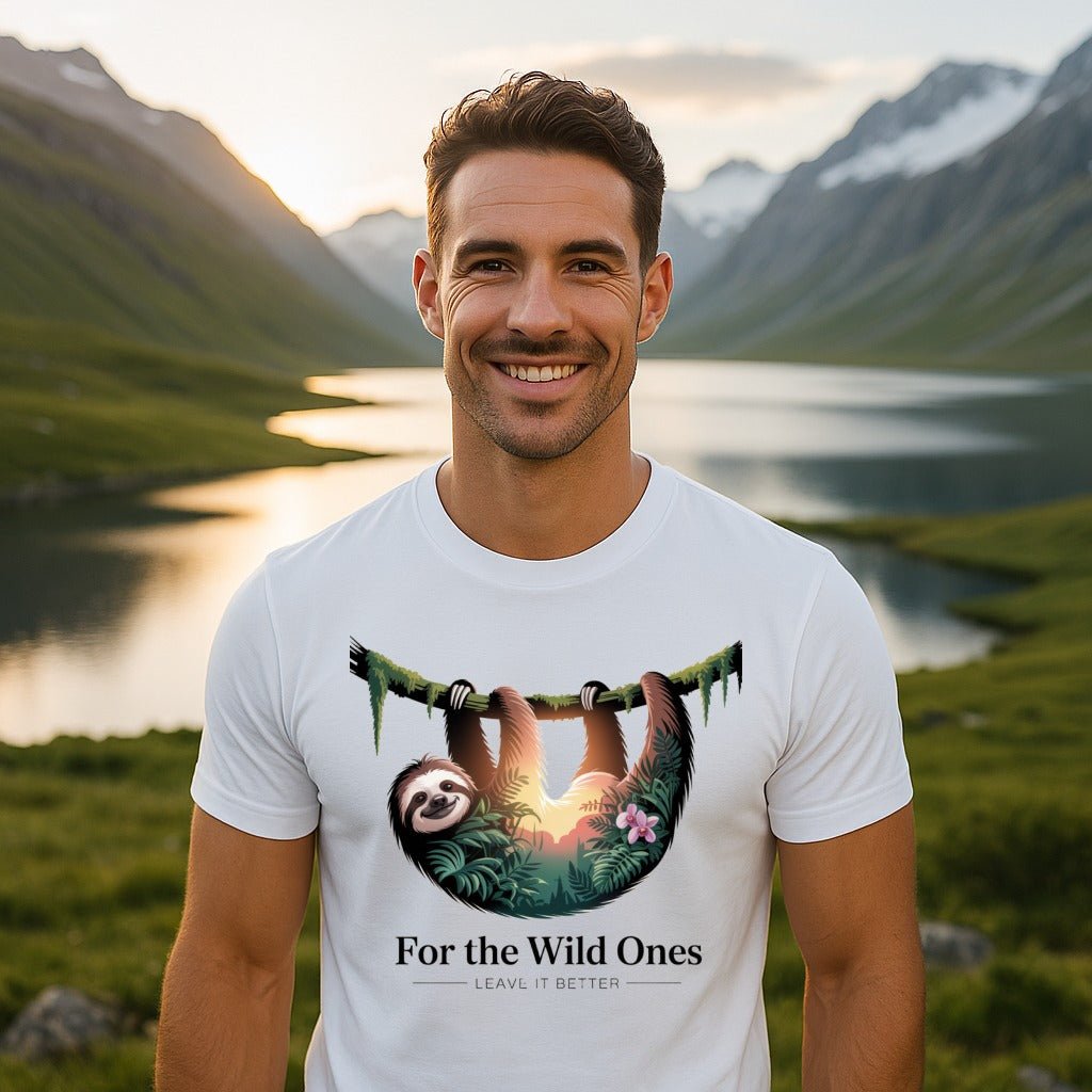 "For The Wild Ones" Sloth T-Shirt, - XS - Sloth & Duck