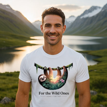 "For The Wild Ones" Sloth T-Shirt, - XS - Sloth & Duck