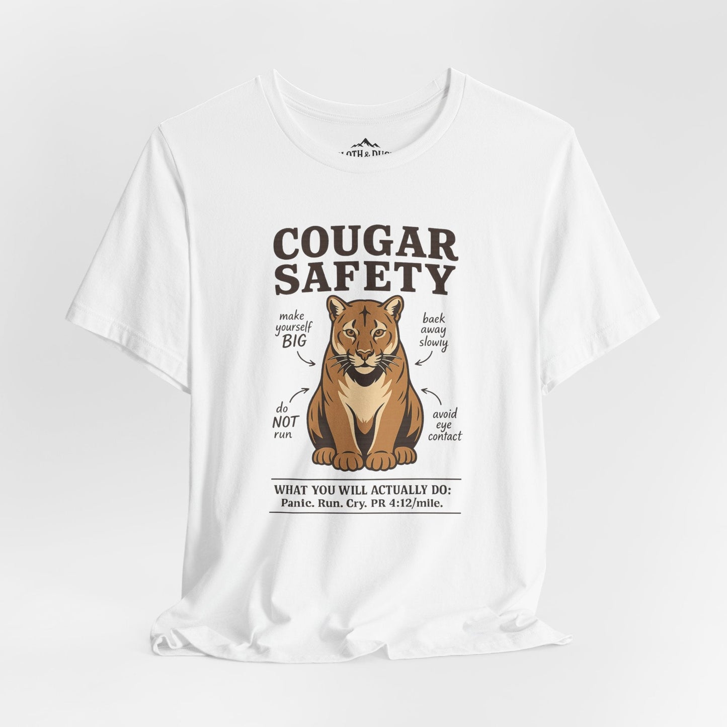 Funny Cougar Safety T-Shirt - S - Sloth & Duck