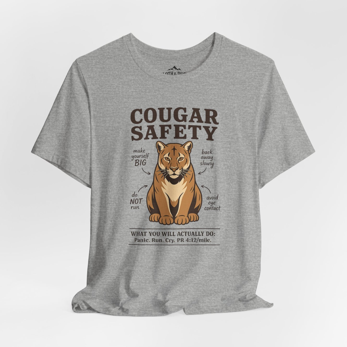 Funny Cougar Safety T-Shirt - S - Sloth & Duck