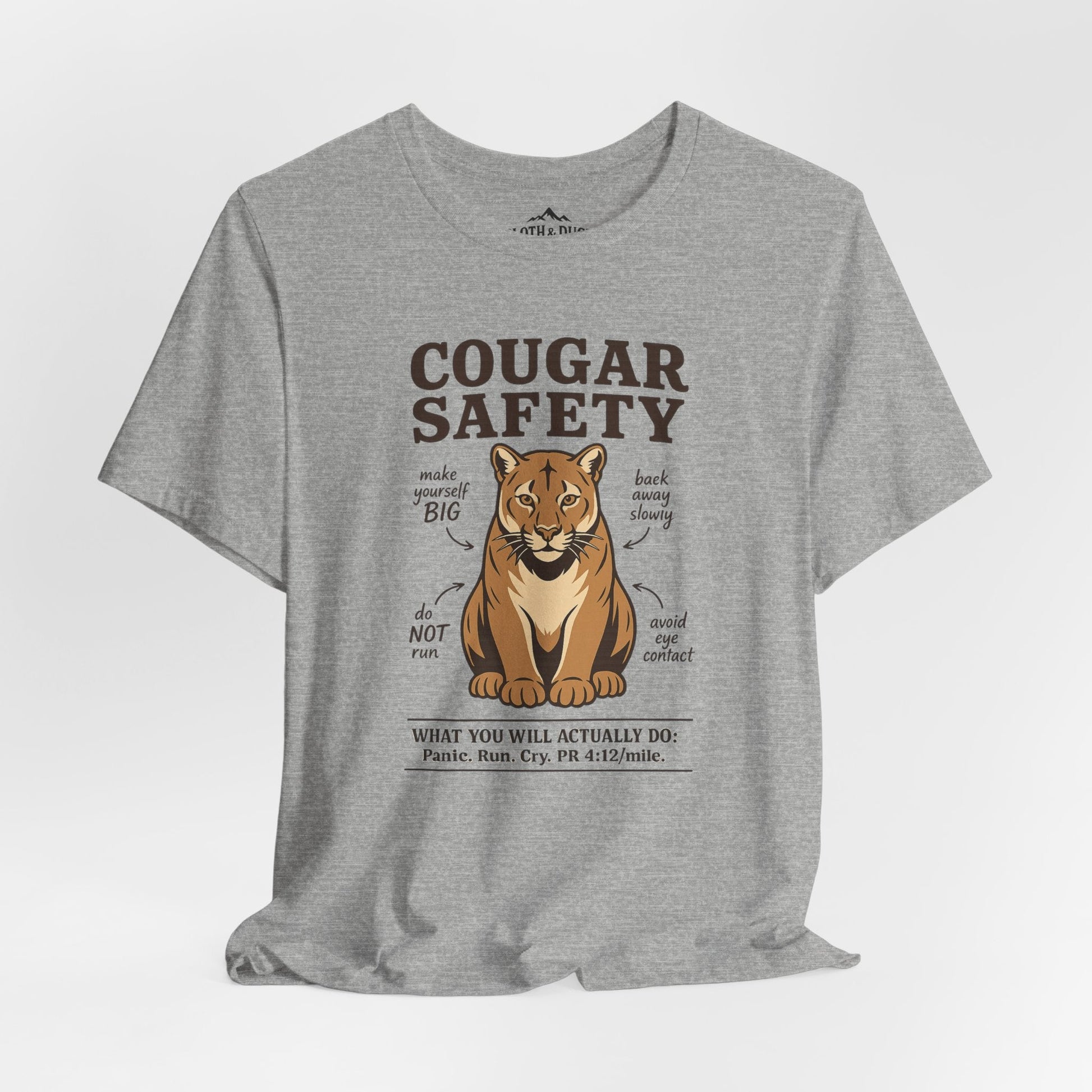 Funny Cougar Safety T-Shirt - S - Sloth & Duck