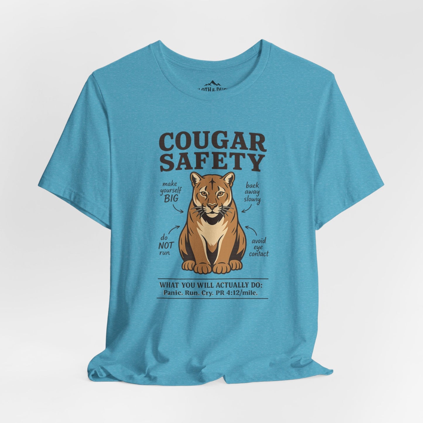 Funny Cougar Safety T-Shirt - S - Sloth & Duck