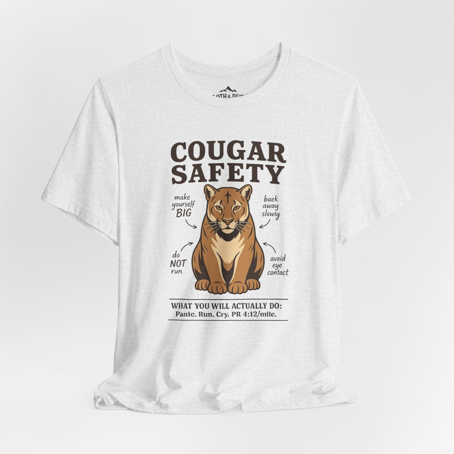 Funny Cougar Safety T-Shirt - S - Sloth & Duck