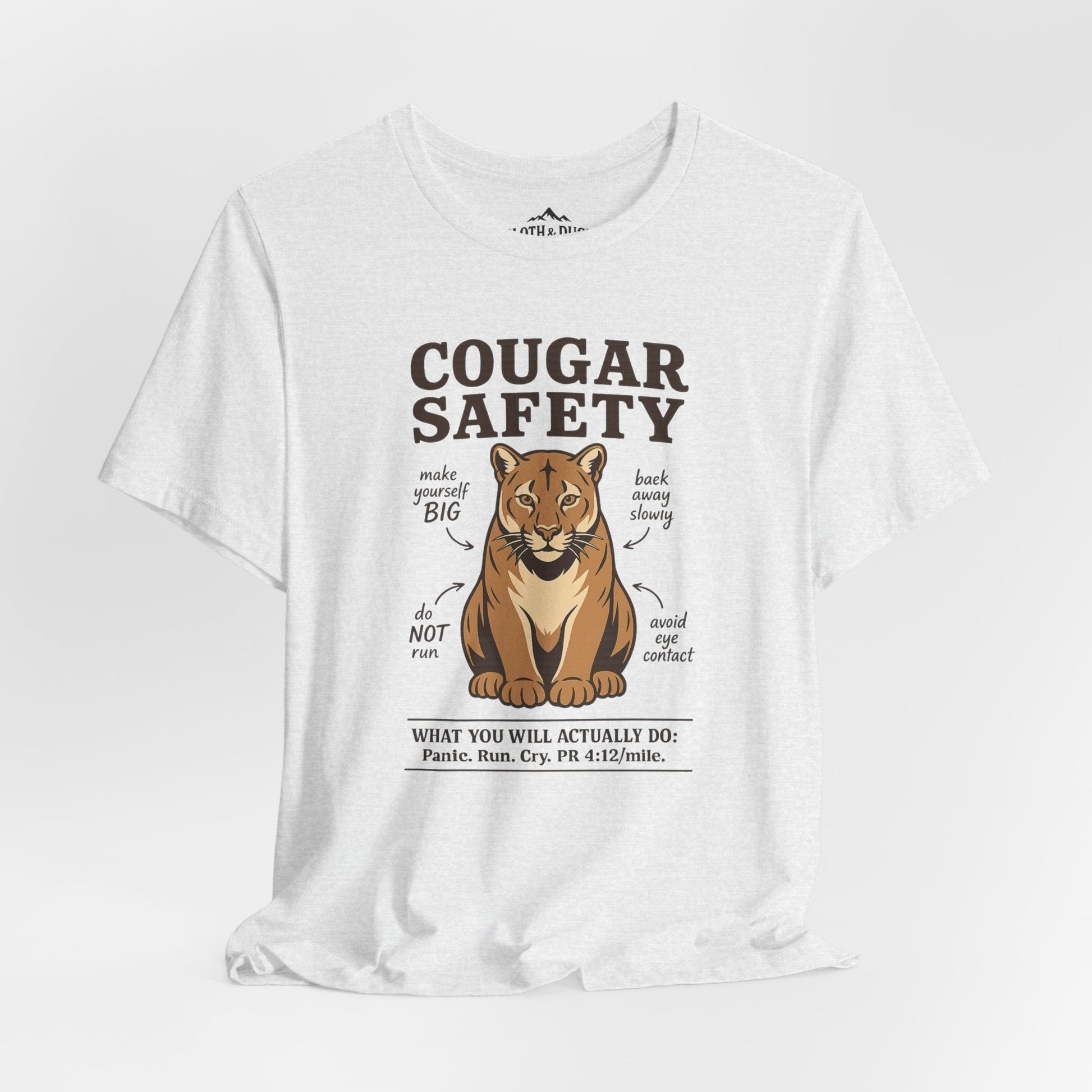 Funny Cougar Safety T-Shirt - S - Sloth & Duck