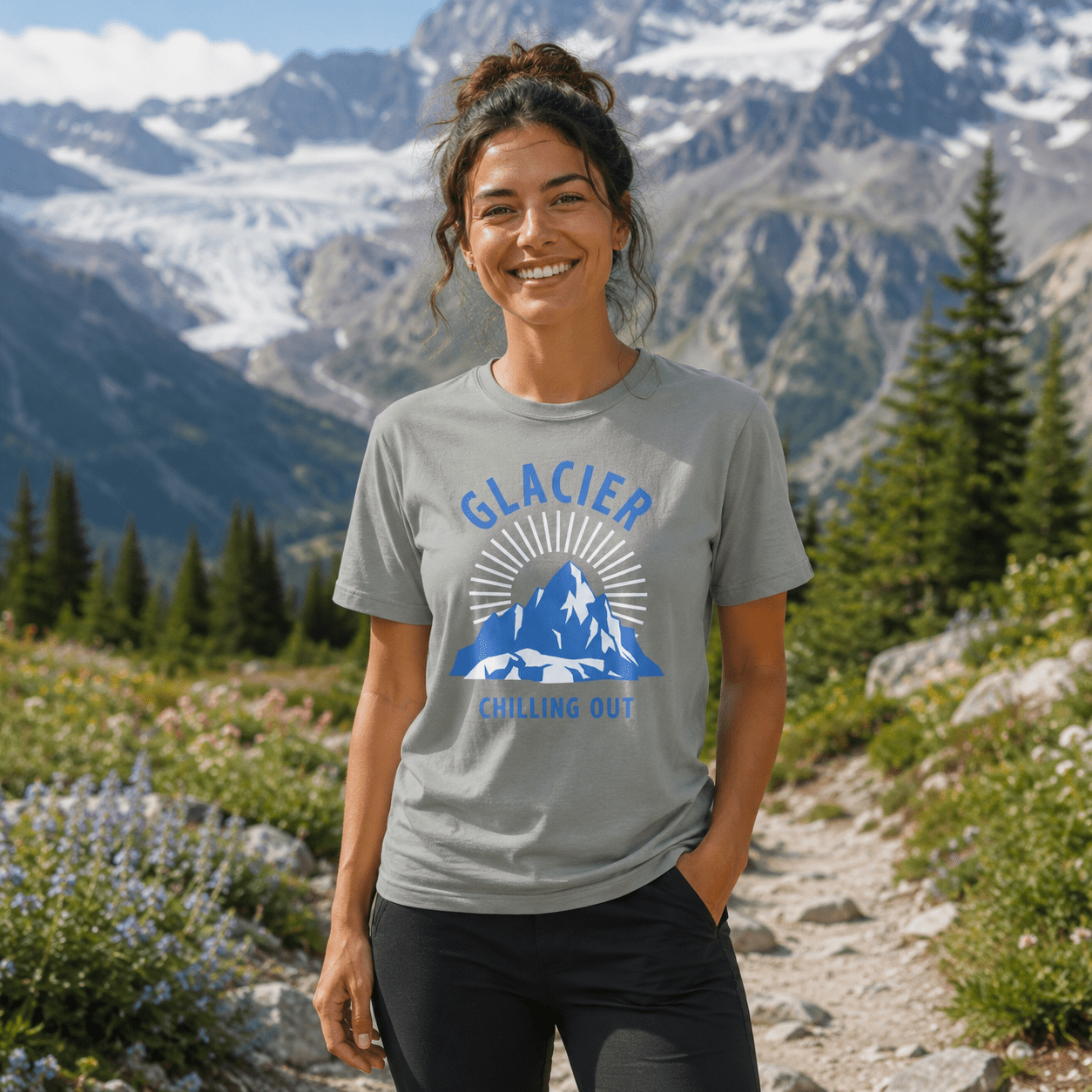 Glacier National Park 'Chilling Out' T-Shirt -S - Sloth & Duck